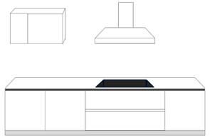 Arbeitsplatte mit Hängeschrank Arbeitsplatte mit Hängeschrank
